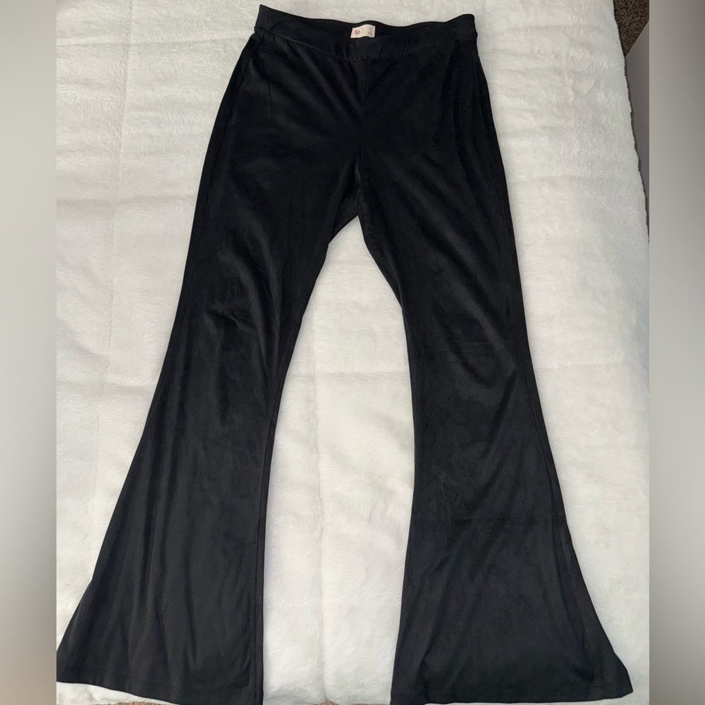 Black Flared Velvet Pants